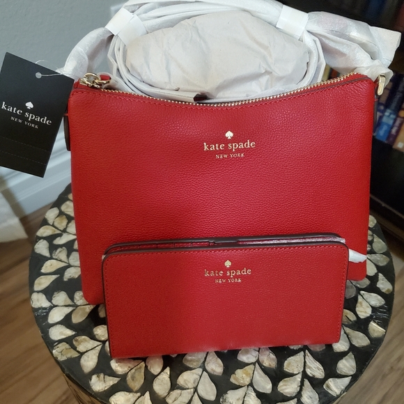 kate spade Handbags - Kate spade red crossbody purse and wallet  NEW WITH TAGS!!